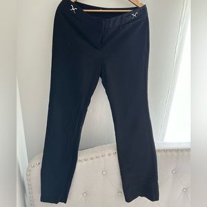 Straight work trousers with silver pendant detail
